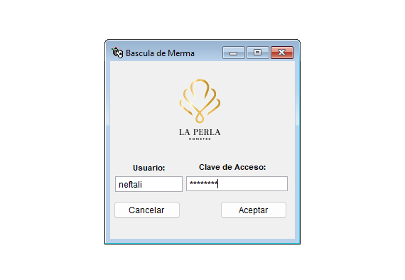 Interfaz de pesaje - captura de lectura